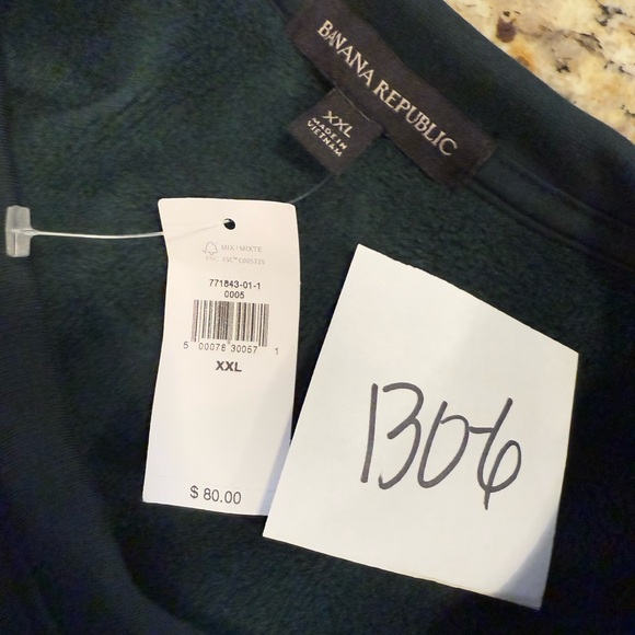 Banana Republic Factory forest green fleece lined sweatshirt SZ XXL - Picture 11 of 12